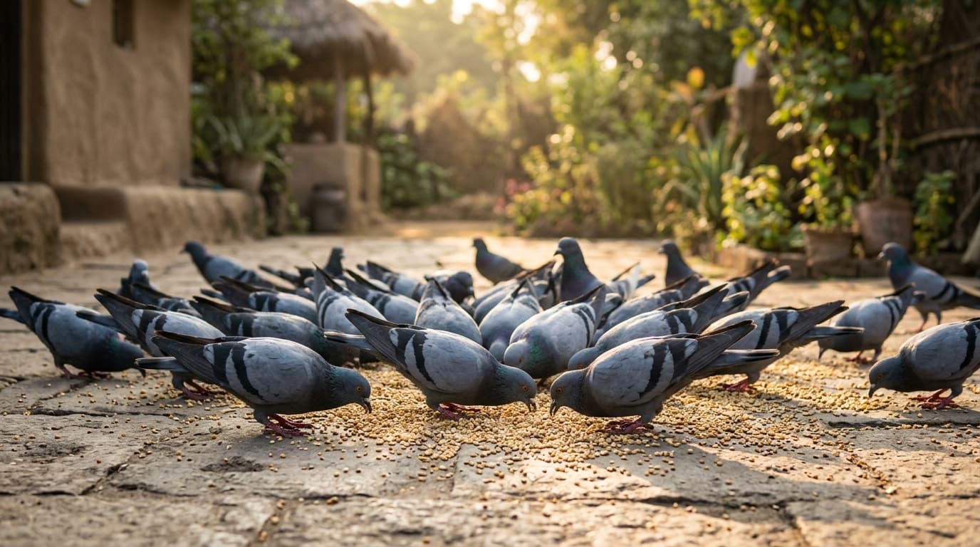 Subah Ka Daana Vitran (Sunrise Grain Feeding)